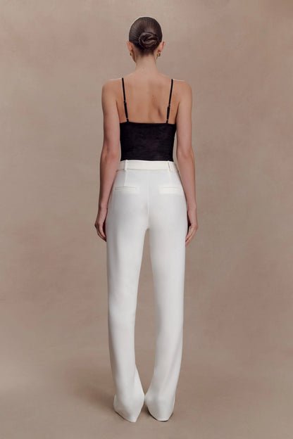 Maude Crepe Straight Leg Pants Ivory
