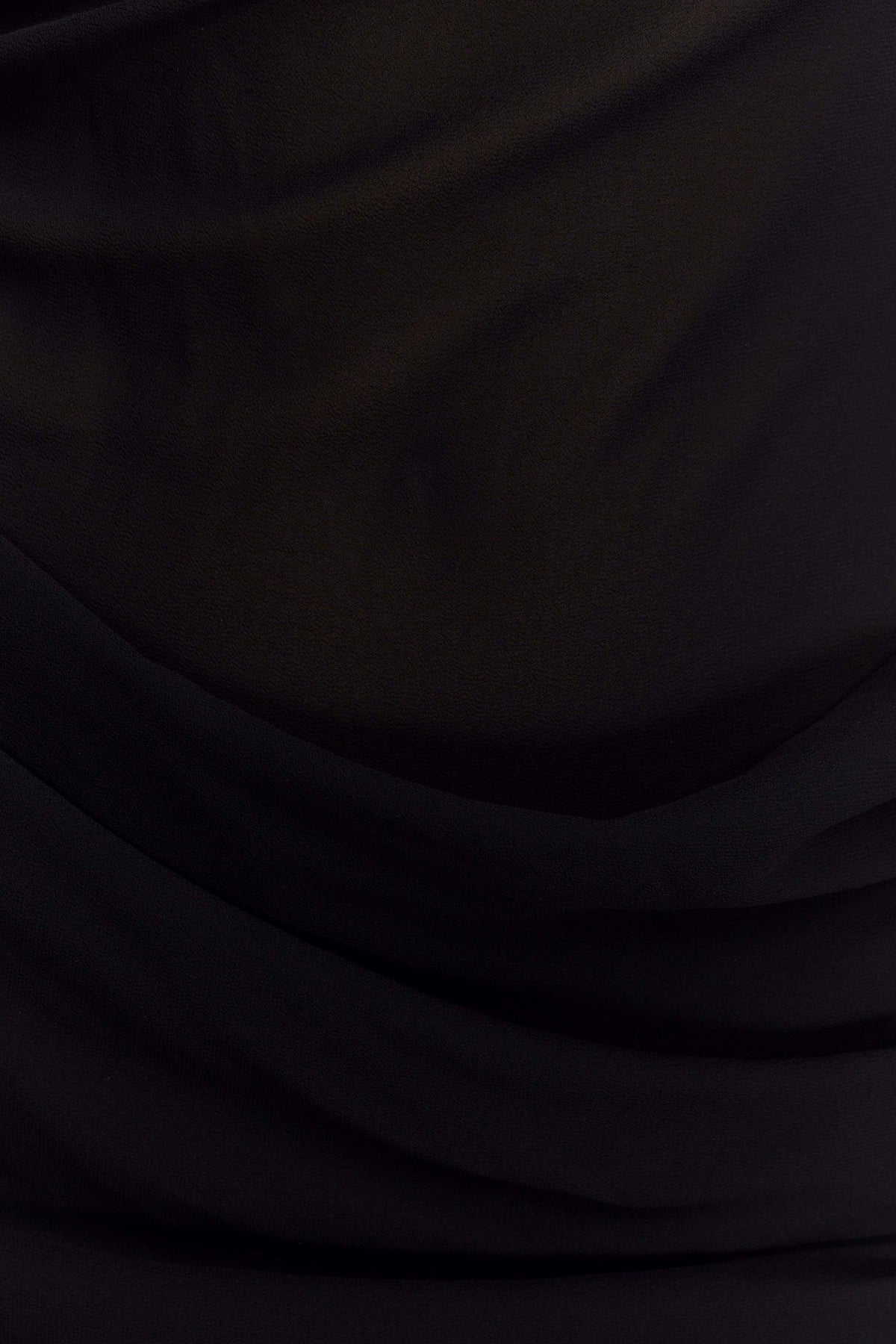 Daria Draped Chiffon Maxi Dress Black