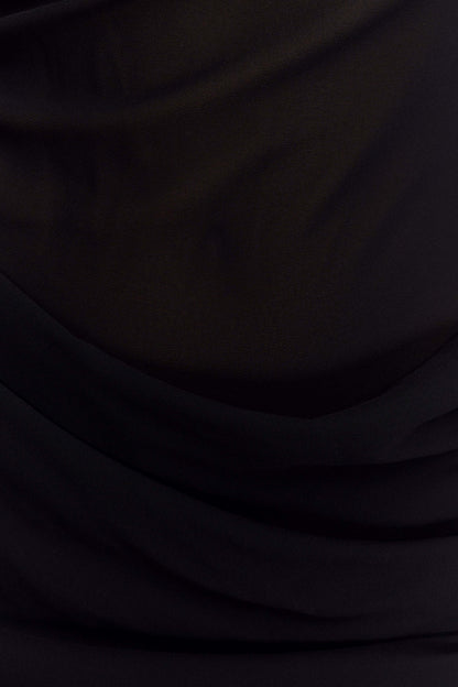 Daria Draped Chiffon Maxi Dress Black