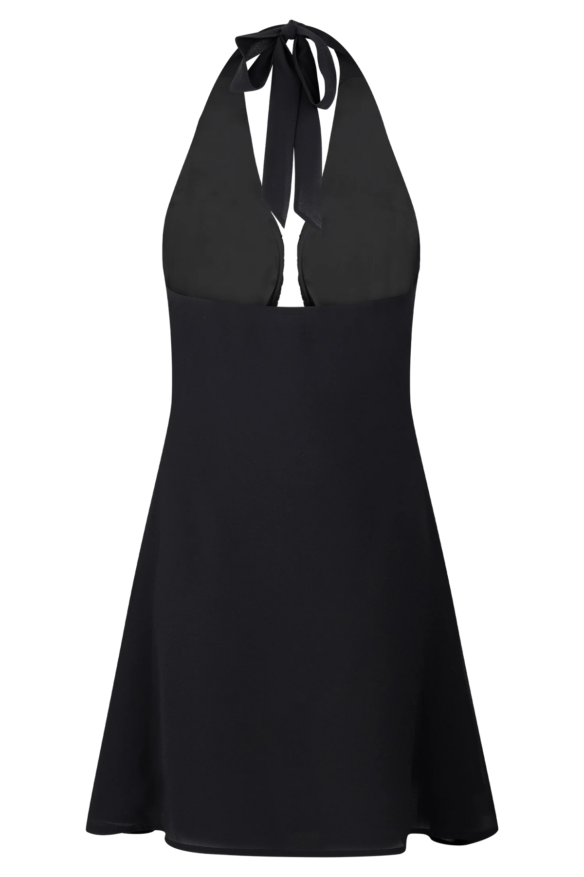 Malakhai Chiffon Halter Mini Dress Black