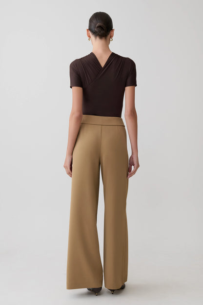Junie Shortsleeve Cross Over Bodysuit Chocolate