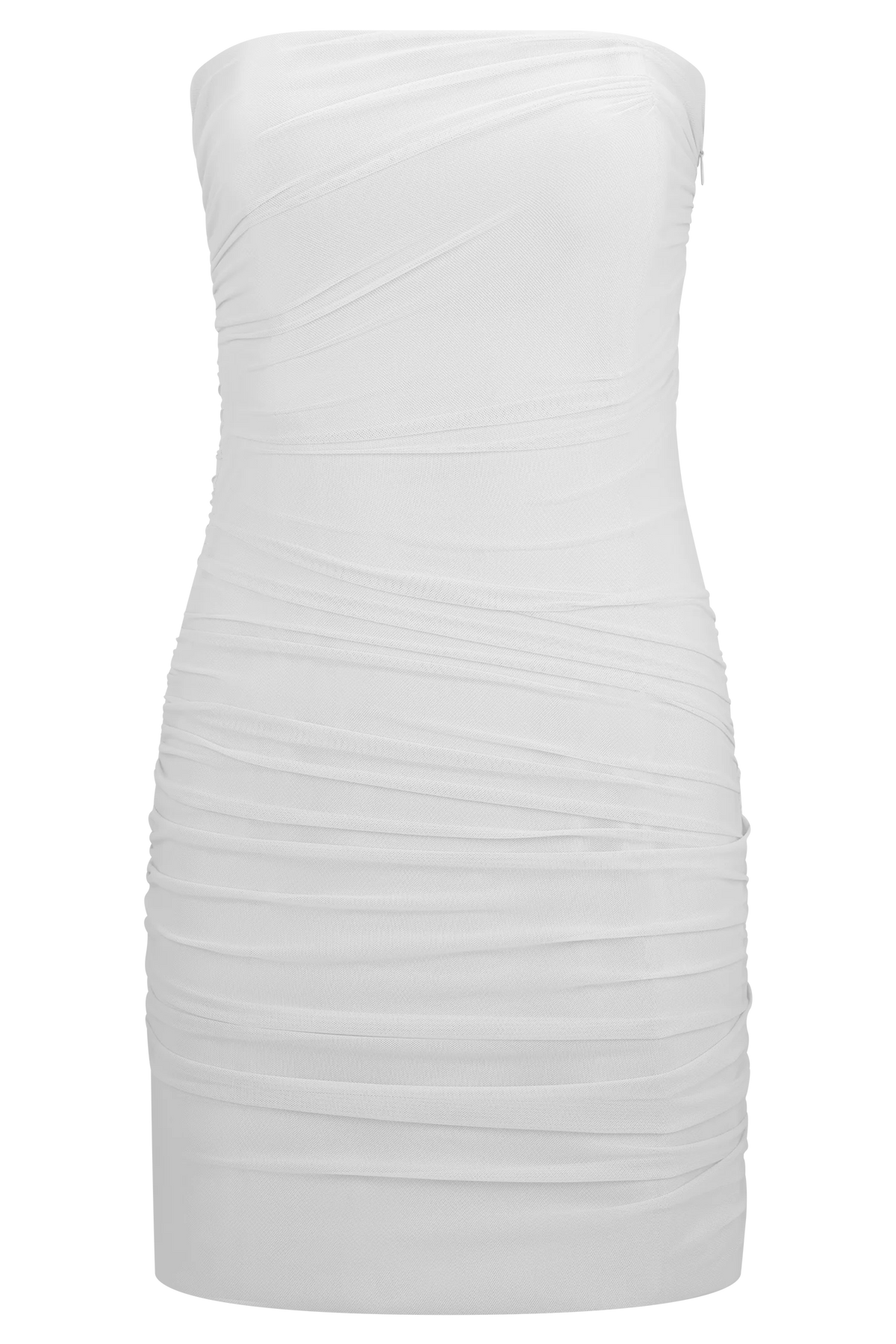 Jianna Strapless Mesh Mini Dress White