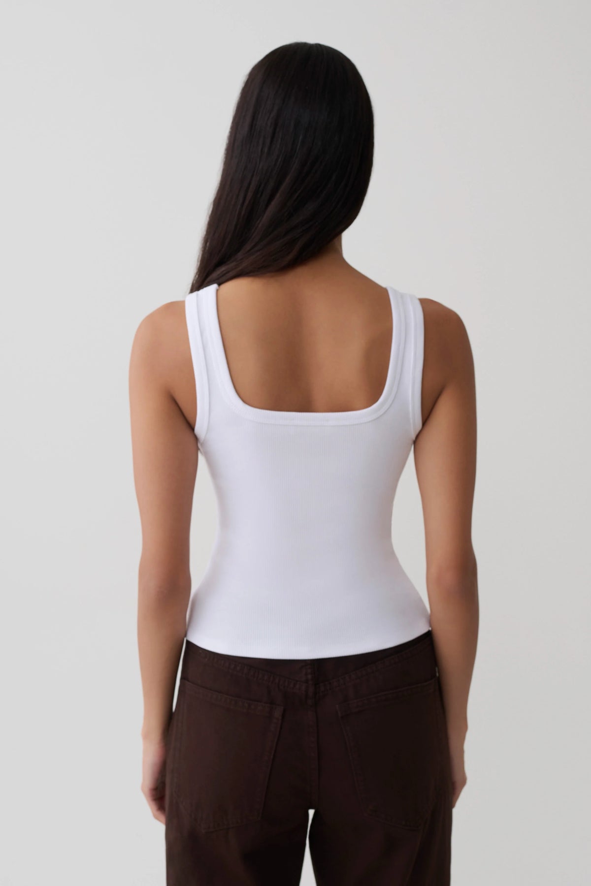 Ismay Square Neck Tank White
