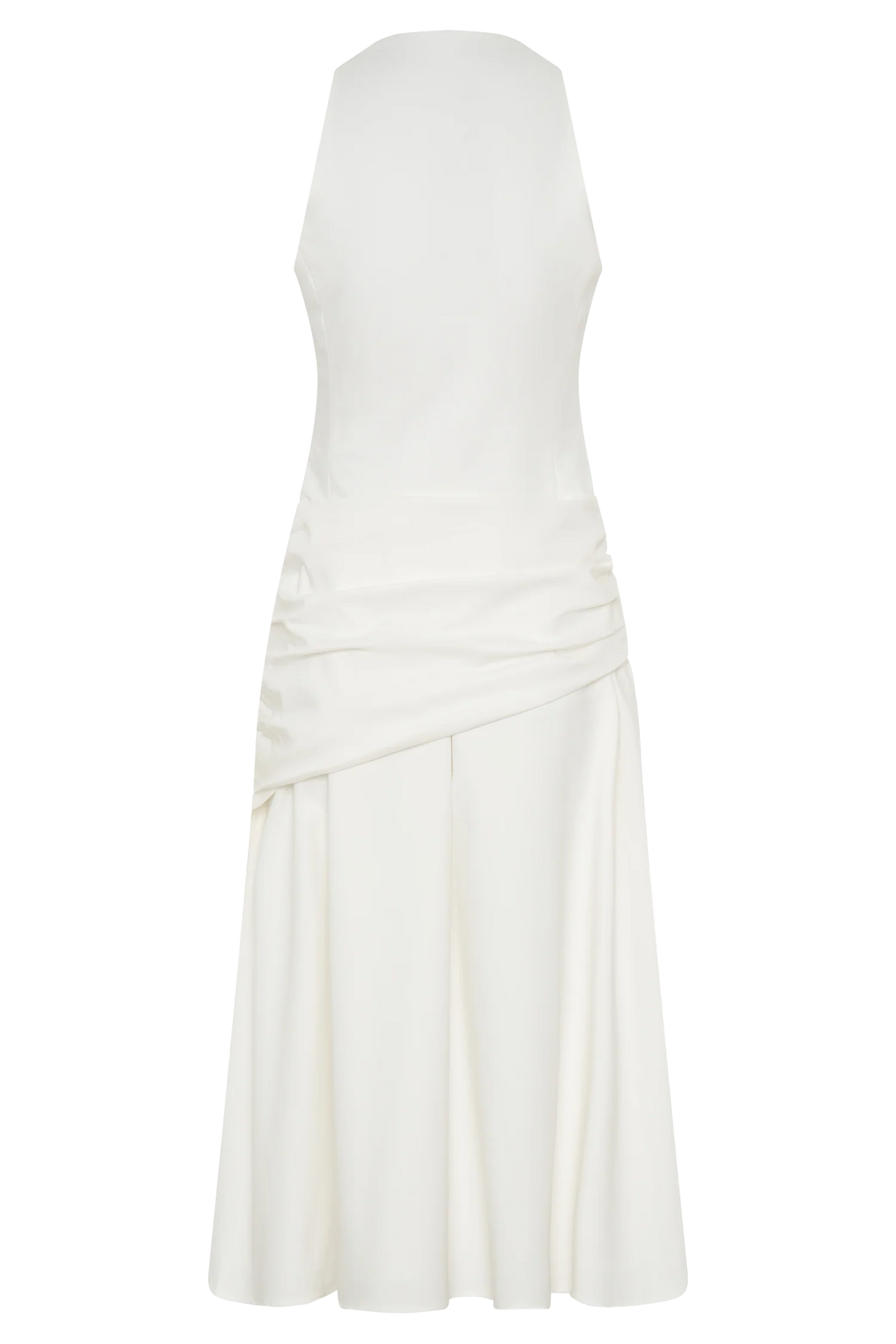 Emily Wrapped Waist Midi Dress White