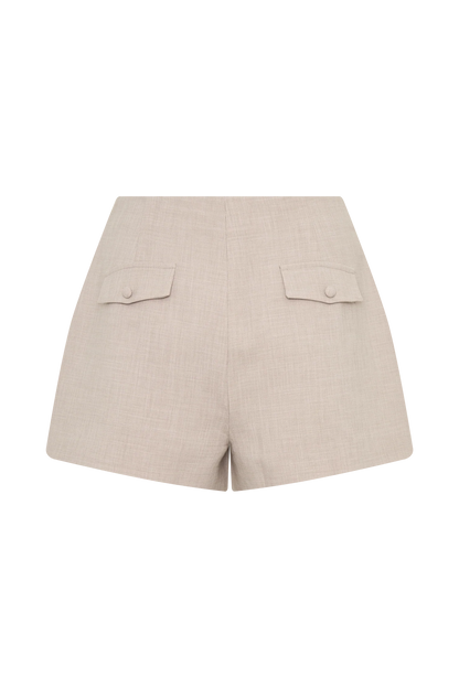 Solenne Suiting Shorts Natural Marle