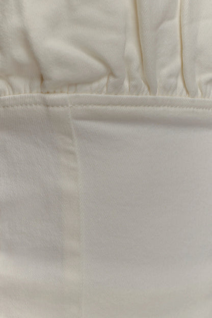Cecilia Denim Frill Corset White