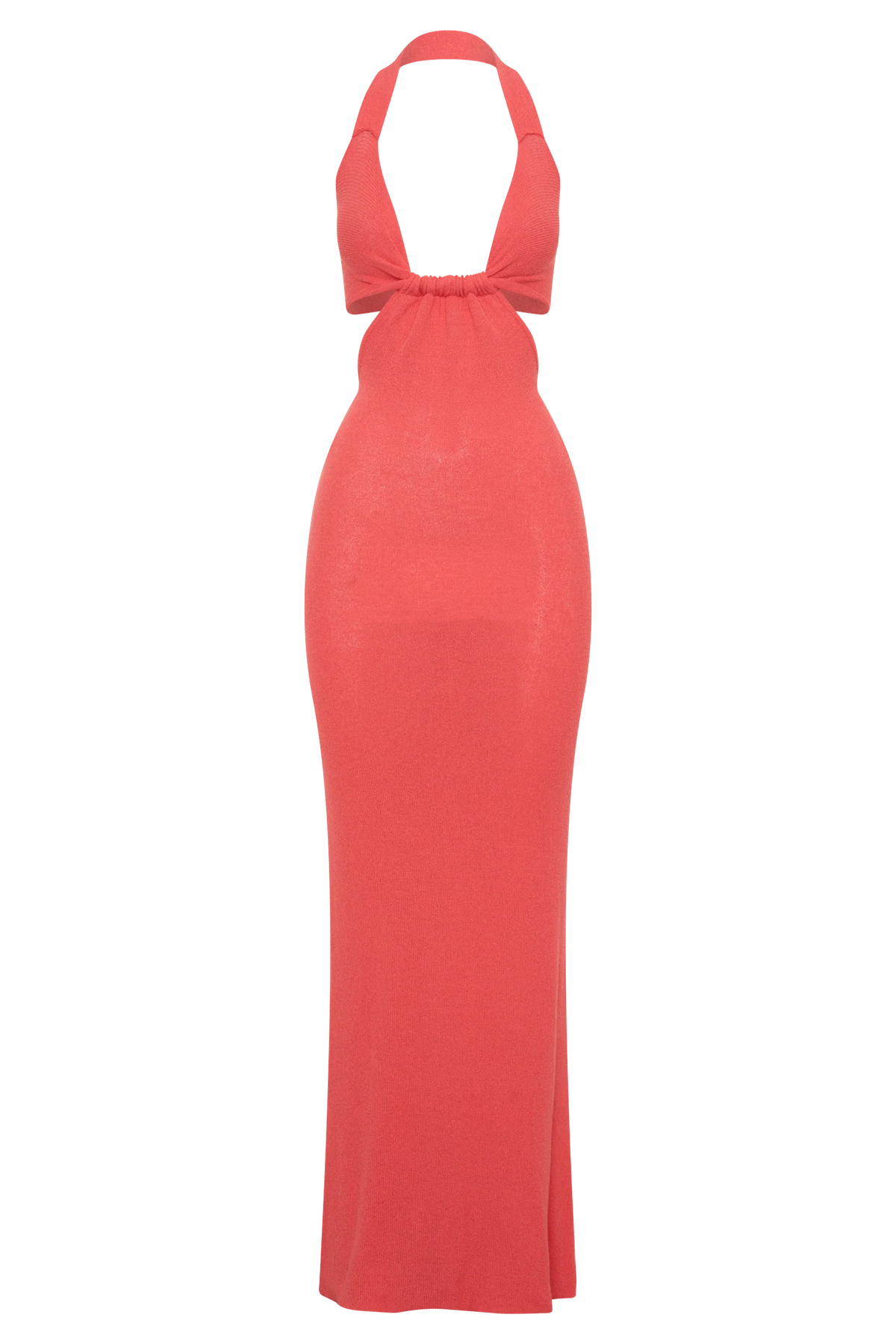 Theresea Halter Knit Maxi Dress Coral