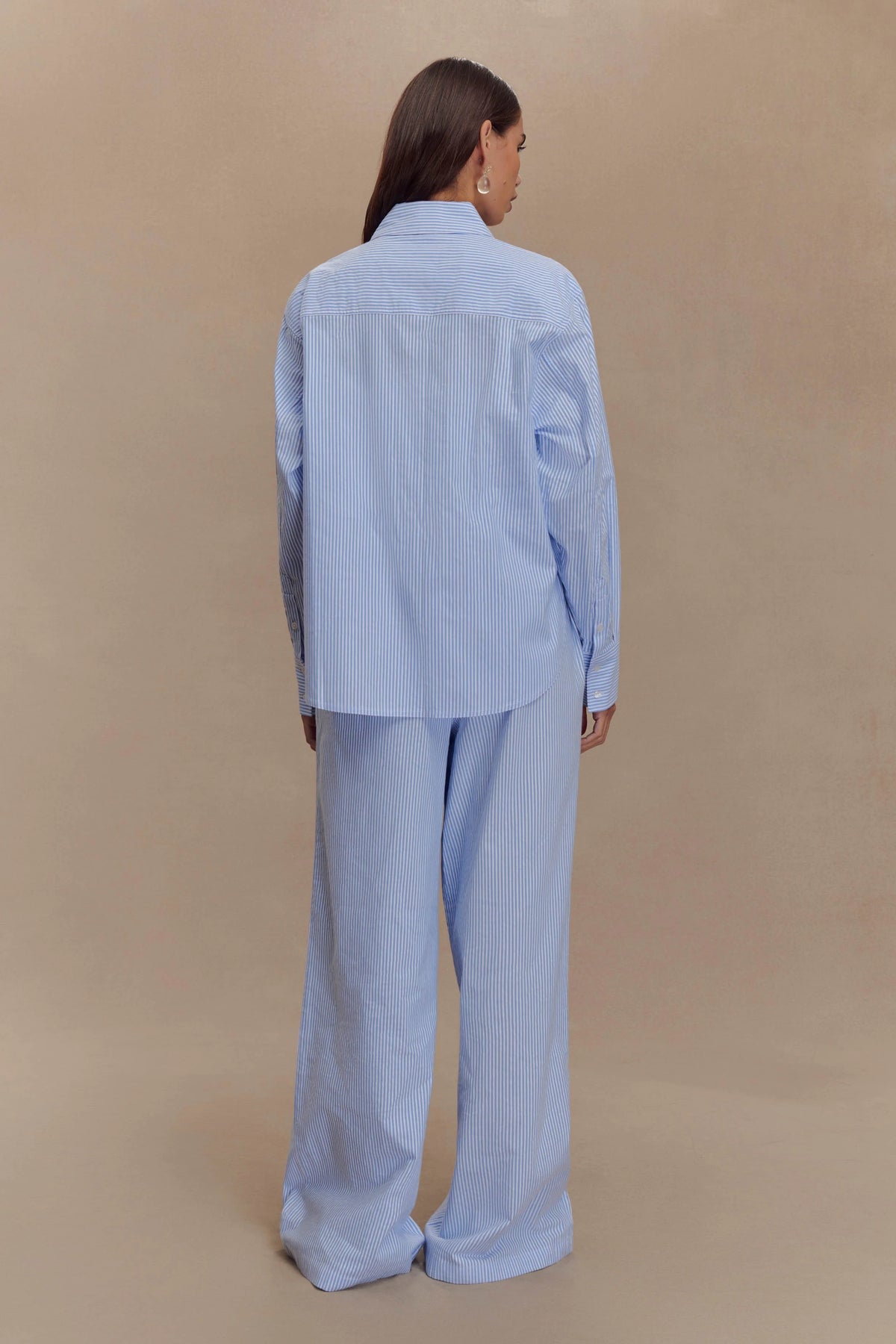 Hansen Oversized Shirt Blue Pinstripe