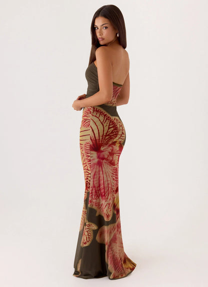 Iroha Strapless Maxi Dress Jungle Grove