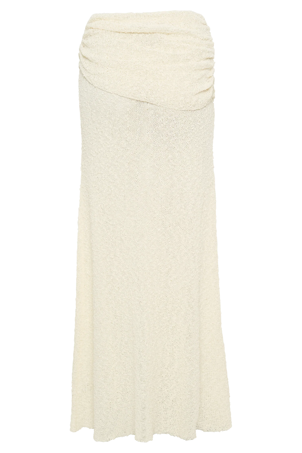 Petra Ruched Knit Maxi Skirt Ivory