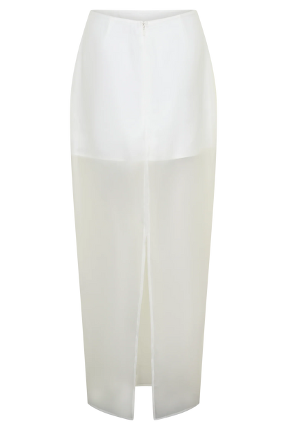 Ximena Organza Maxi Skirt White
