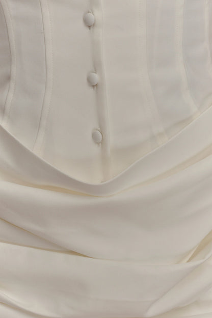 Tarryn Collared Cotton Mini Dress White
