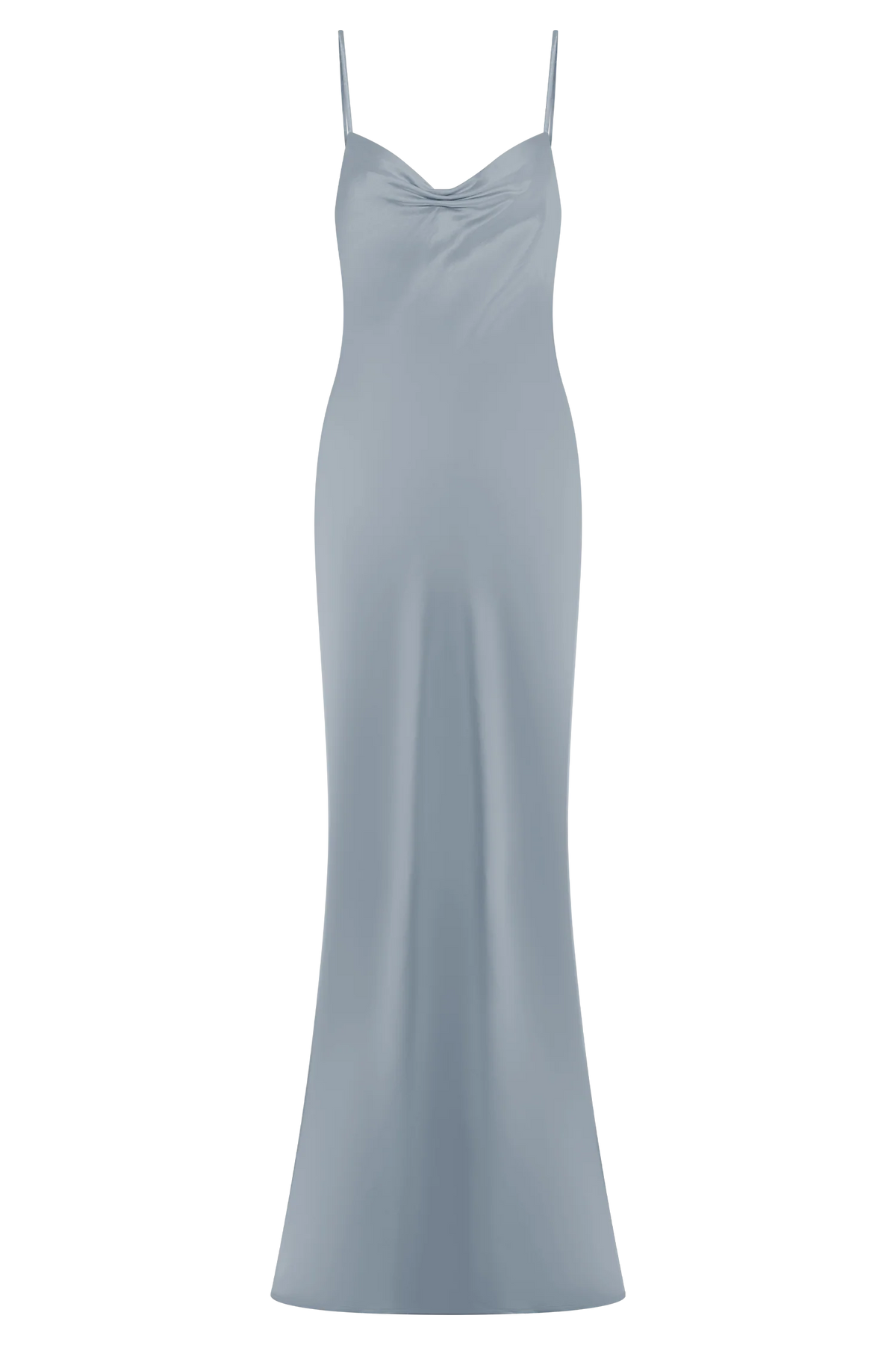 Lilly Sweetheart Satin Maxi Dress Frosted Blue