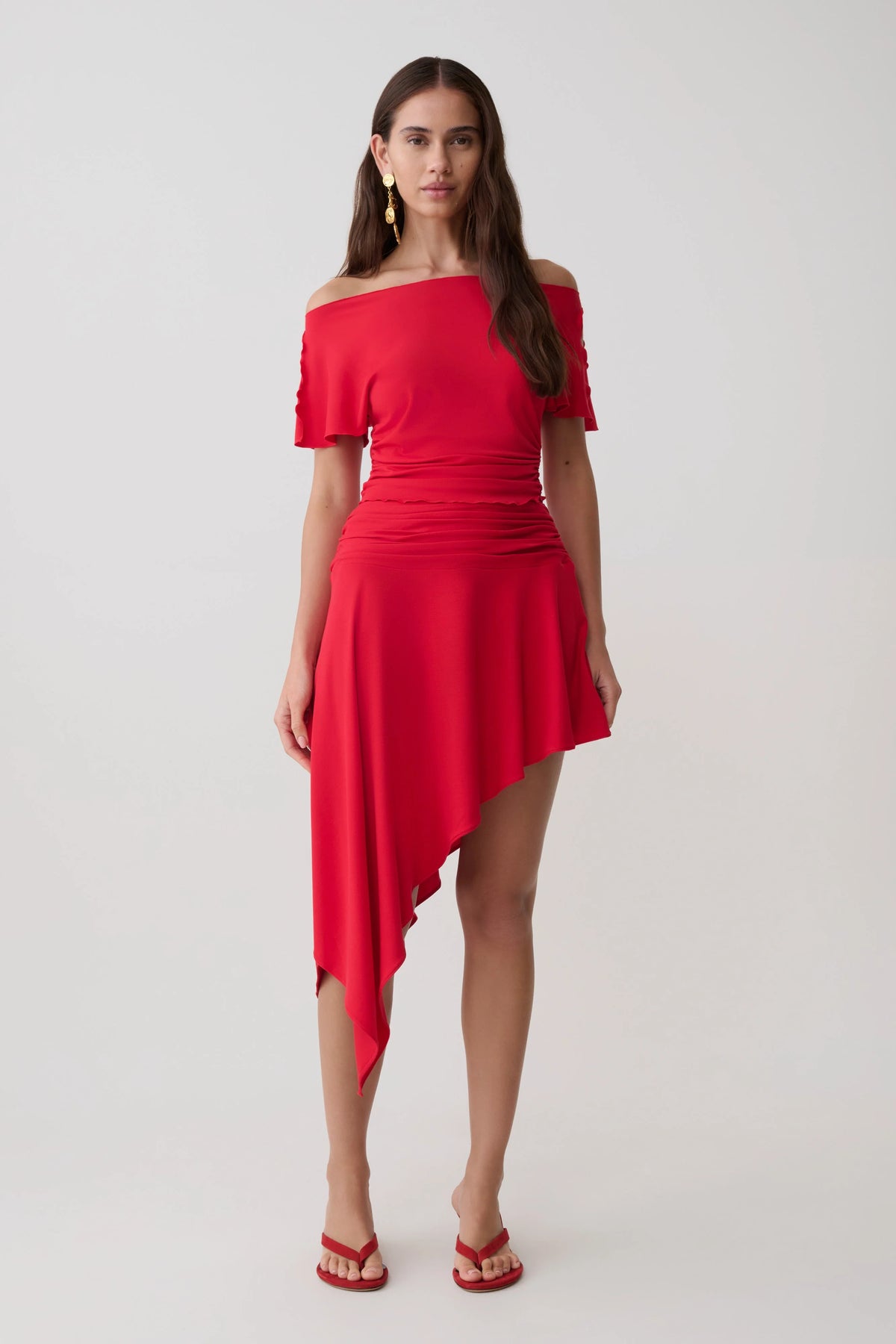 Talise Modal Hankie Midi Skirt Red