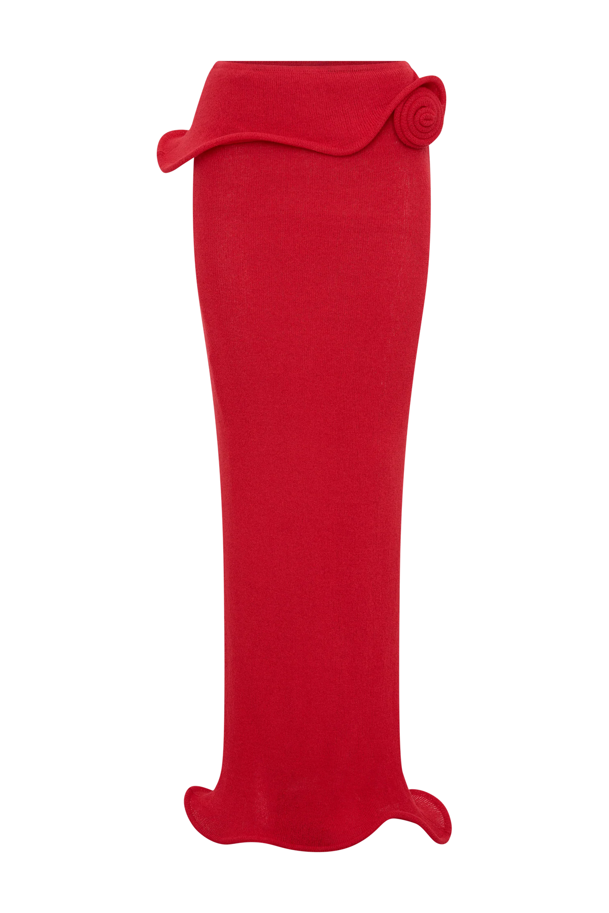 Samira Knit Wired Maxi Skirt Red