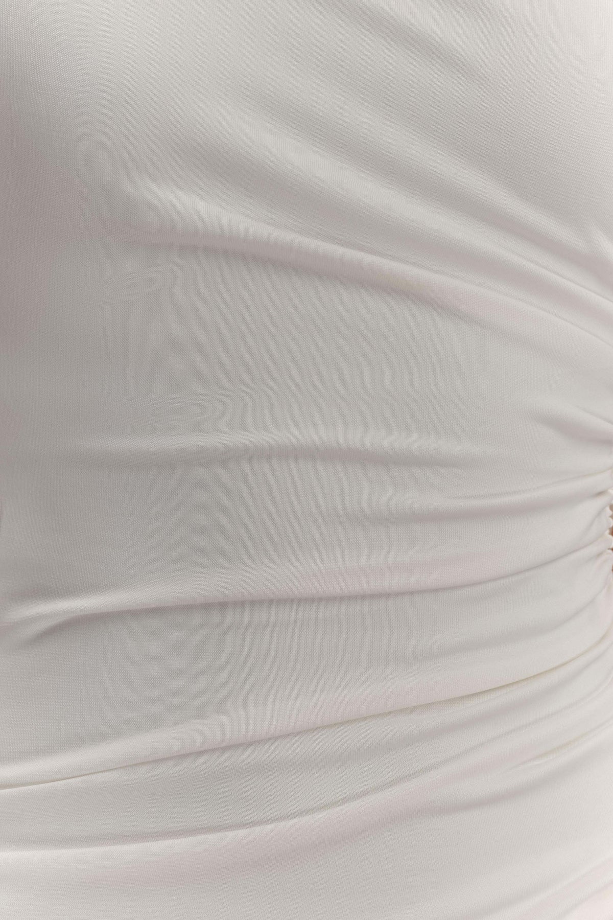 Chloe Peached Jersey One Shoulder Midi Dress Ivory