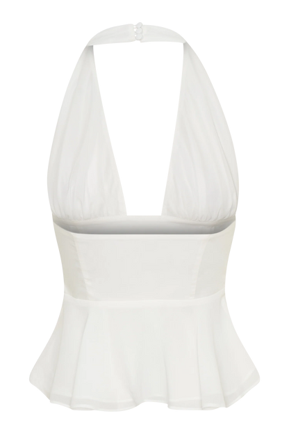 River Halter Neck Sleeveless Top White