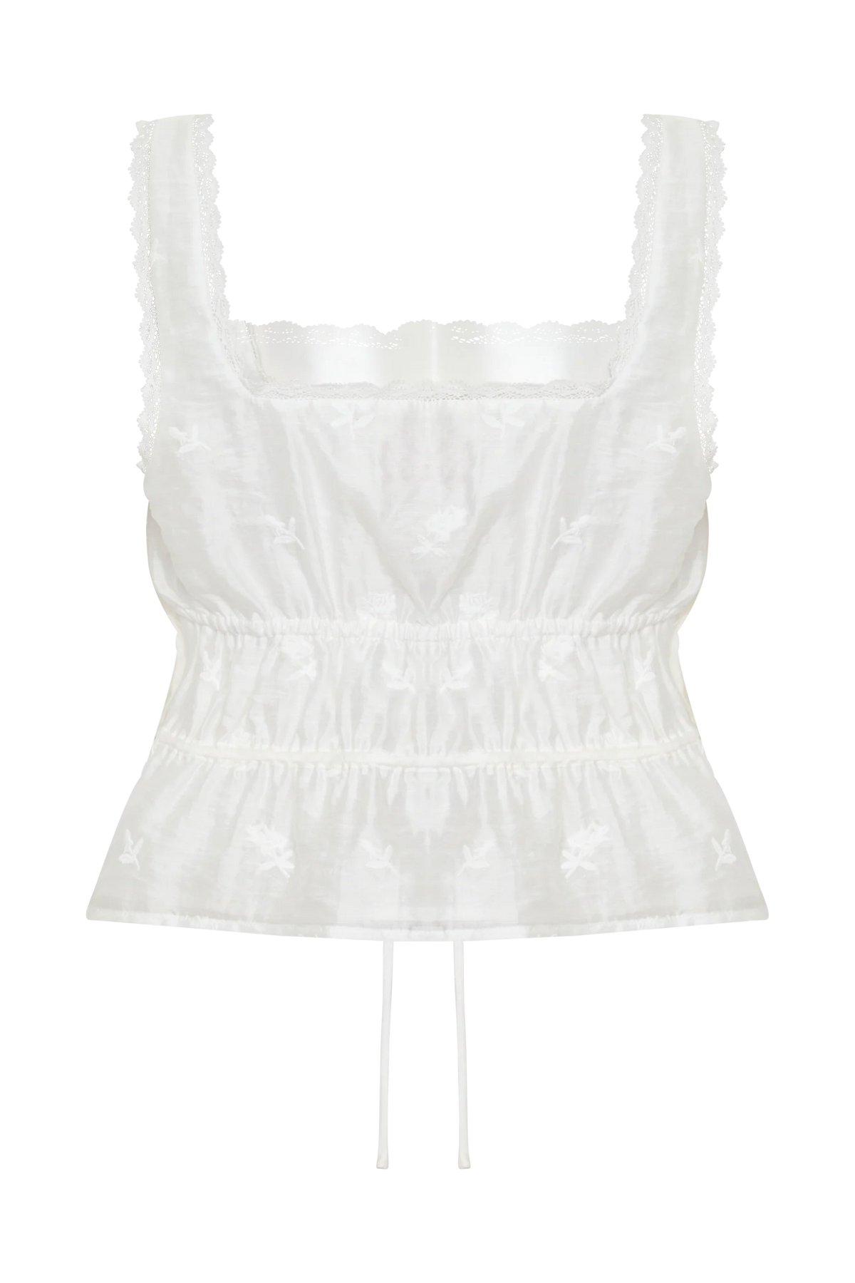 Vivian Embroidered Sleeveless Top White