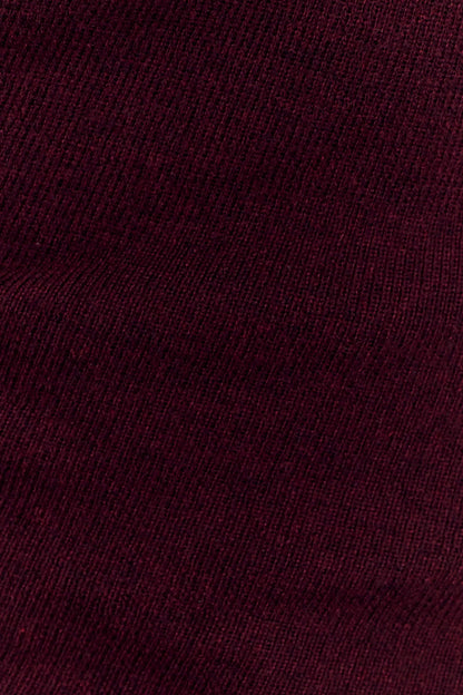 Culver Draped Twist Knit Top Wine