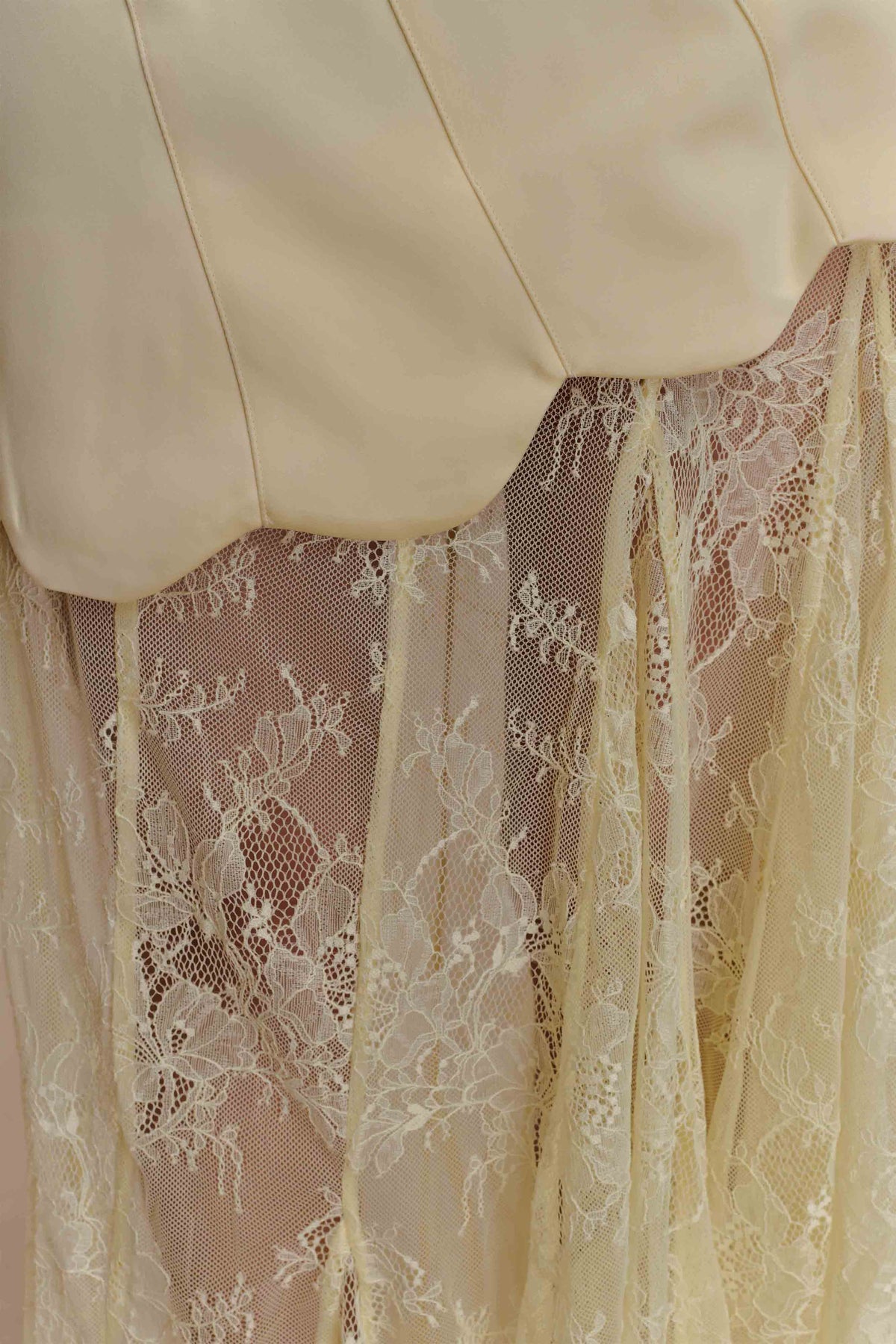 Aleena Satin And Lace Maxi Dress Lemon