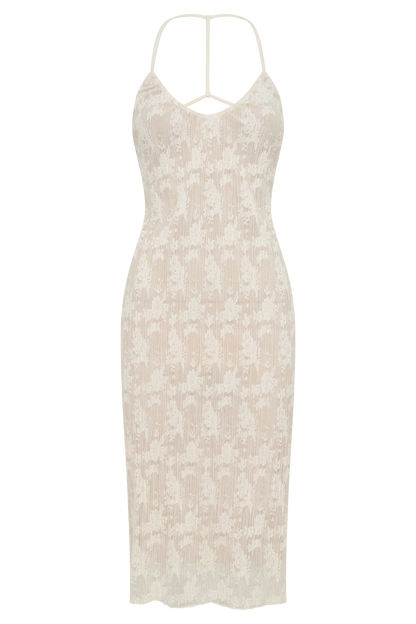 Ambrose Lace Midi Dress Ivory