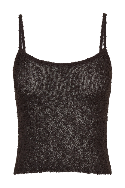 Mattais Boucle Knit Top Dark Chocolate