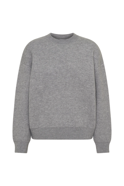 Lulu Oversized Knit Jumper Grey Marle