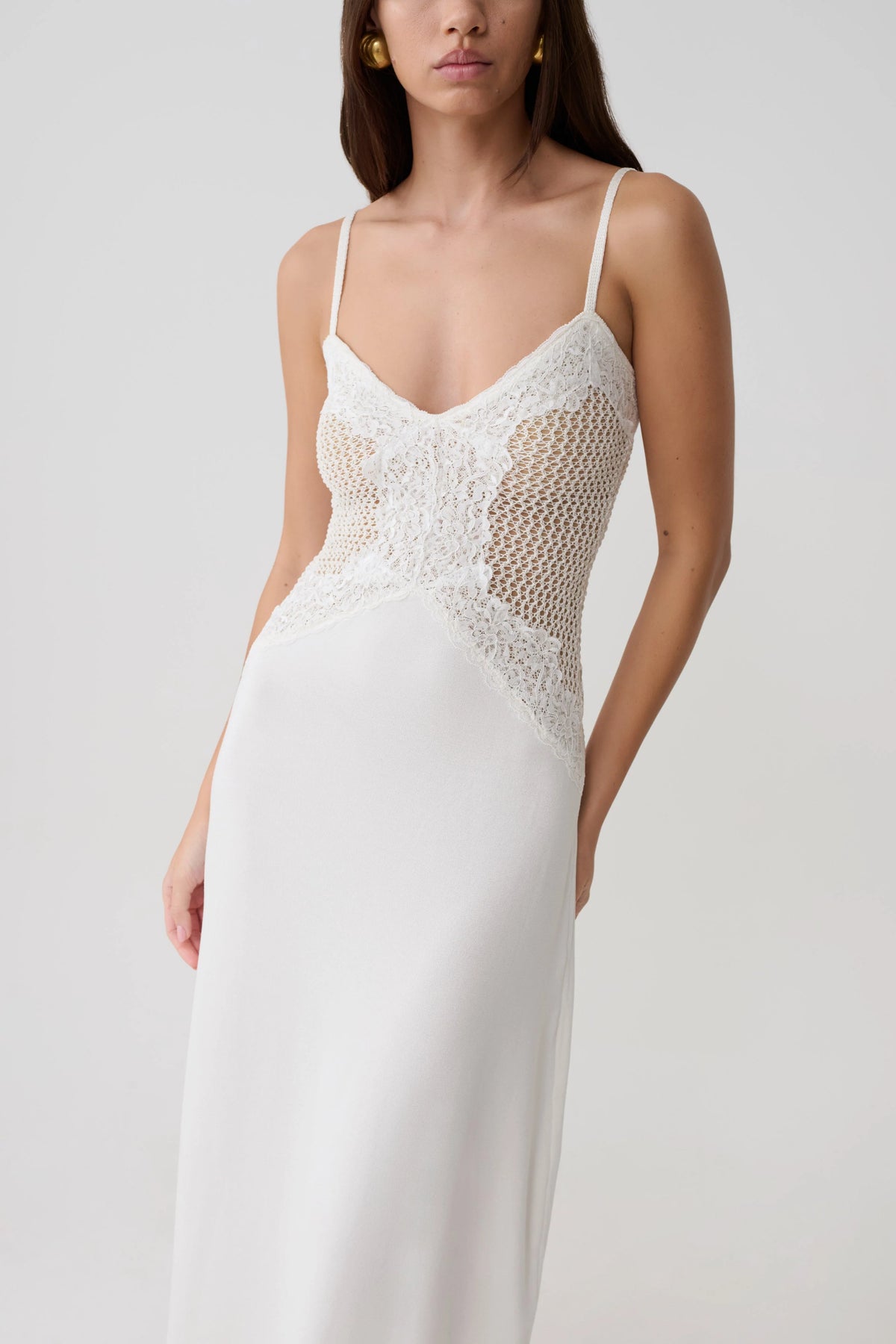 Bray Knit Lace Maxi Dress Ivory