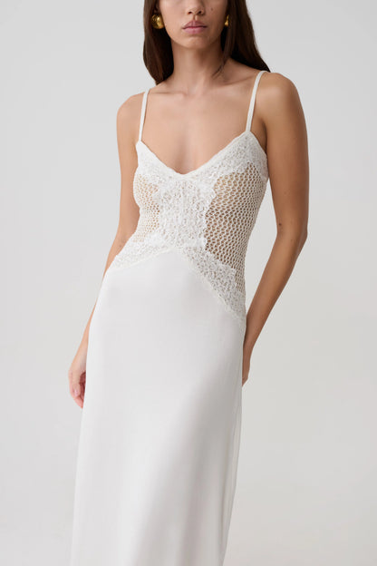Bray Knit Lace Maxi Dress Ivory