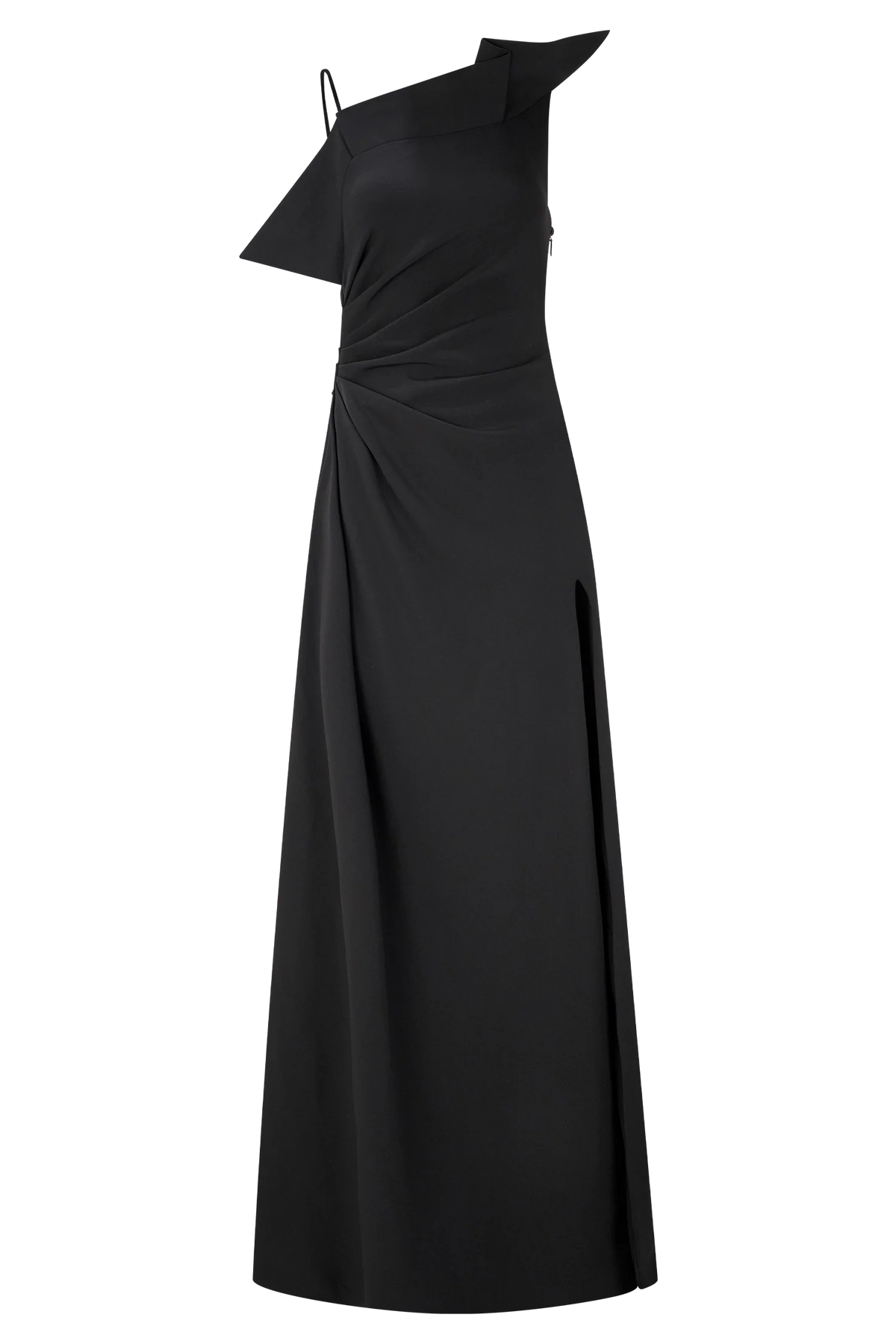 Adalyn One Shoulder Crepe Maxi Dress Black