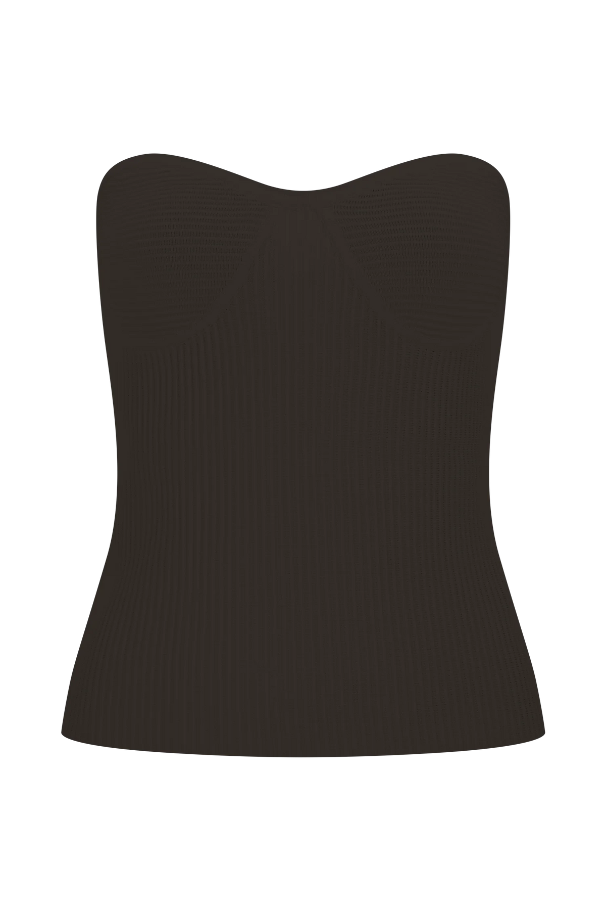Elodie Strapless Cupped Knit Top Chocolate