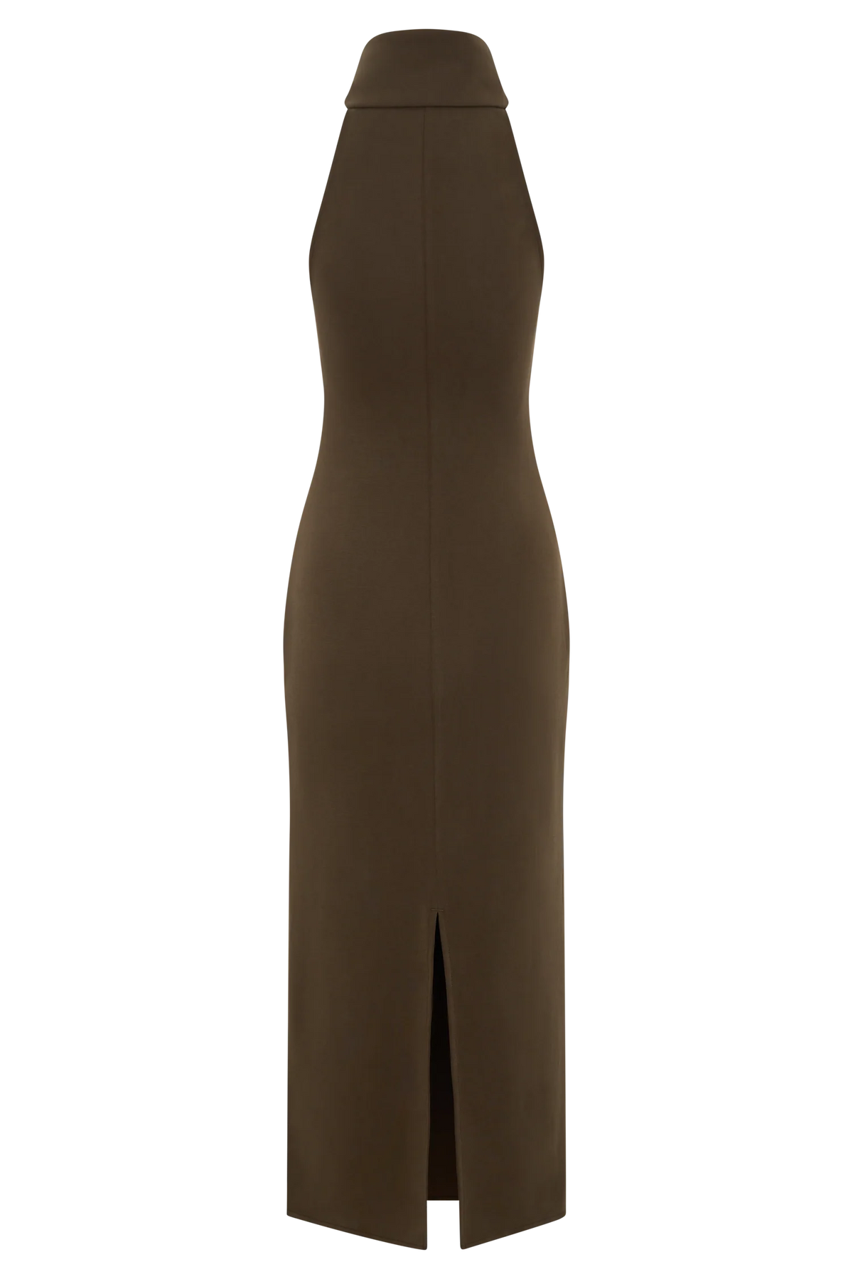 Kennedy High Neck Midi Dress Chocolate