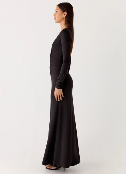Palm Haze Maxi Dress Black