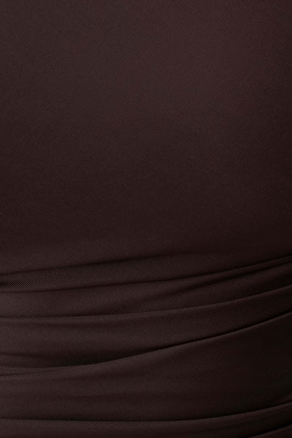 Luu Off Shoulder Slinky Top Dark Chocolate