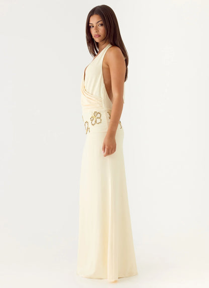Sandrine Beaded Maxi Dress Yellow