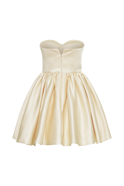 Hollie Structured Corset Mini Dress Gold