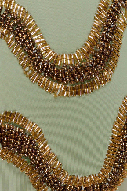 Robyn Beaded Triangle Bikini Top Sage