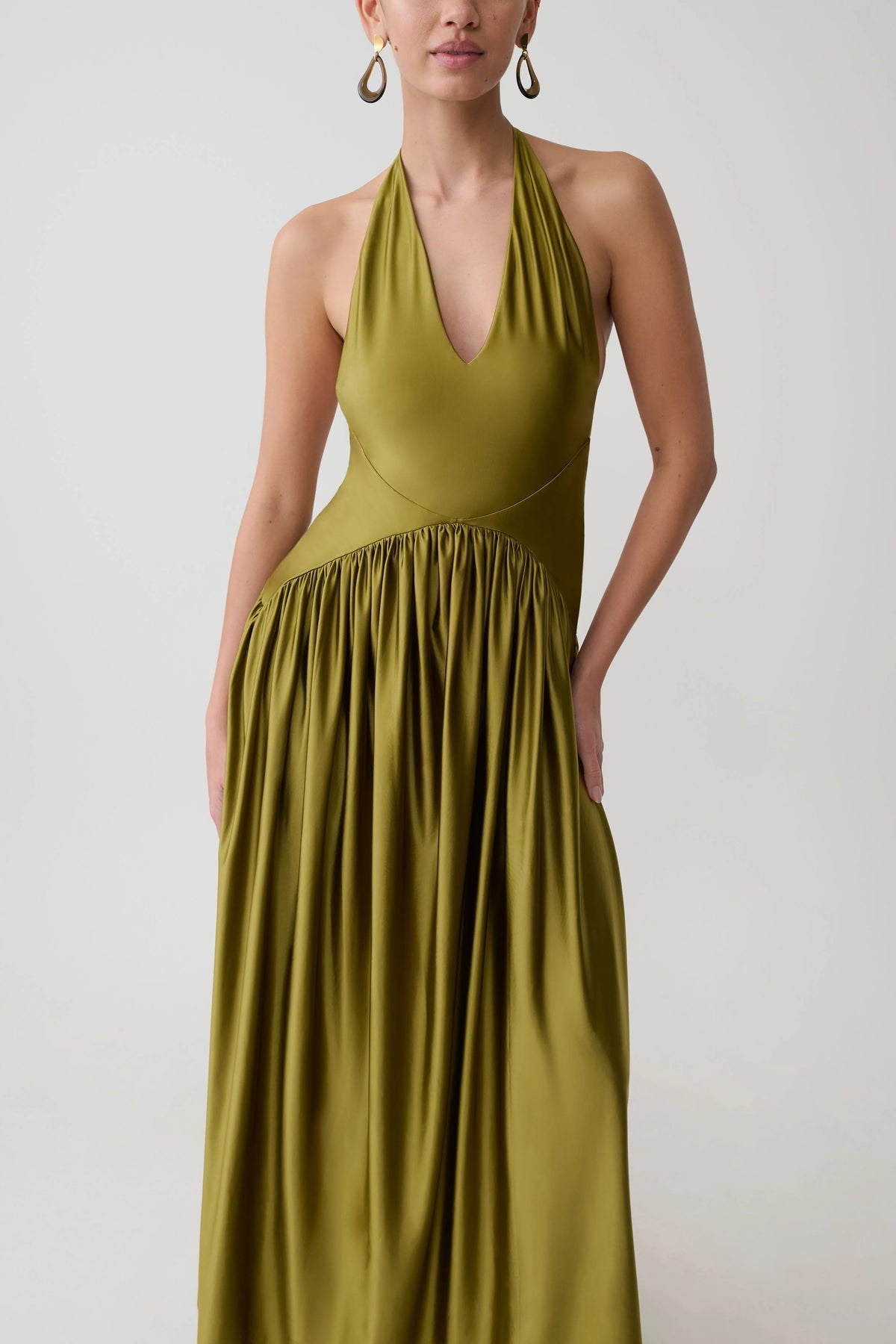 Cypress Halter Maxi Dress Olive