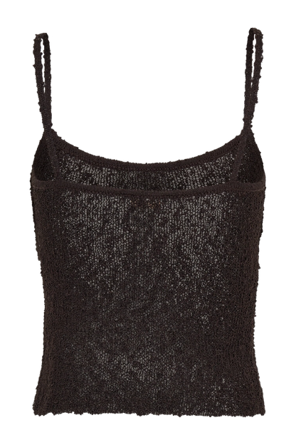 Mattais Boucle Knit Top Dark Chocolate