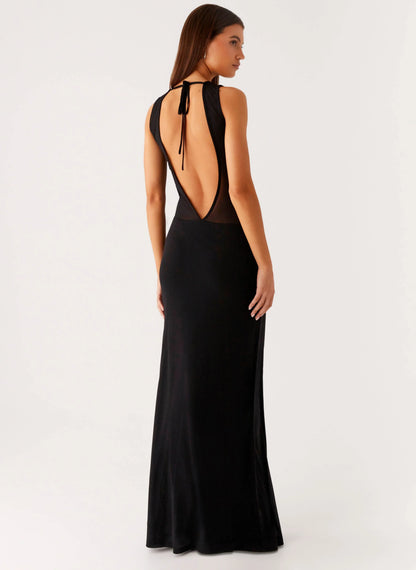 lyria Mesh Maxi Dress Black