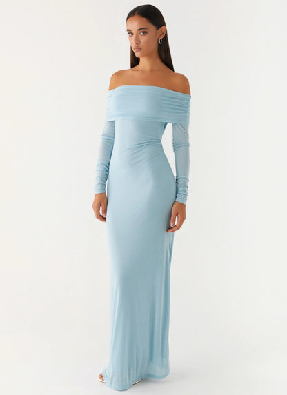 Cocoa Long Sleeve Maxi Dress Blue