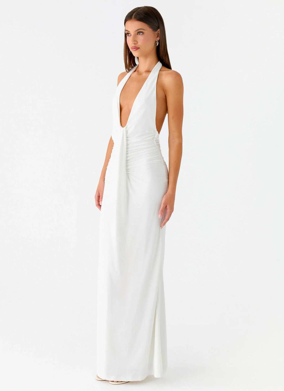 Cheyenne Halter Neck Maxi Dress Ivory