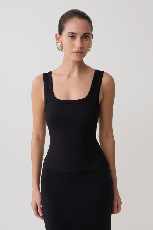 Ismay Square Neck Tank Black