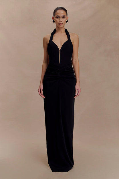 Vivianne Low Neck Maxi Dress Black