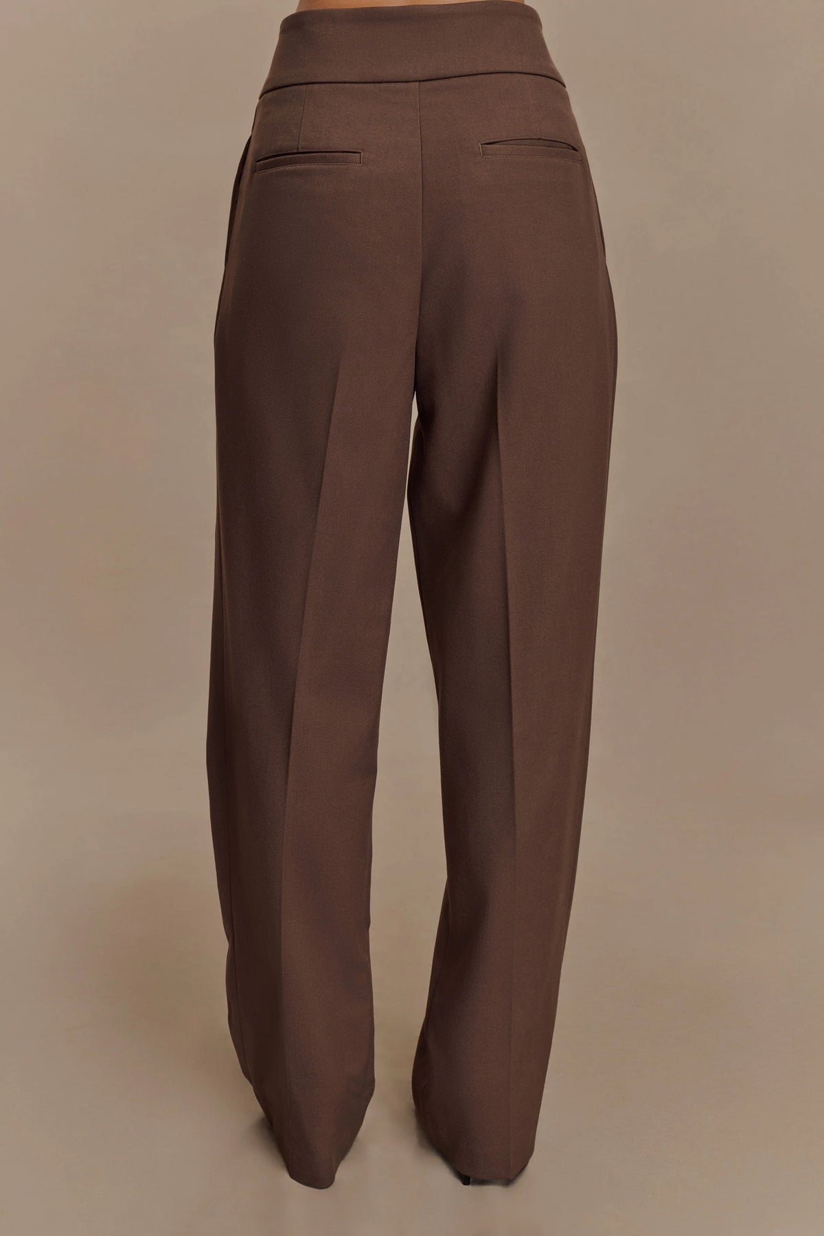 Penelope Pleated High Waisted Pants Chocolate