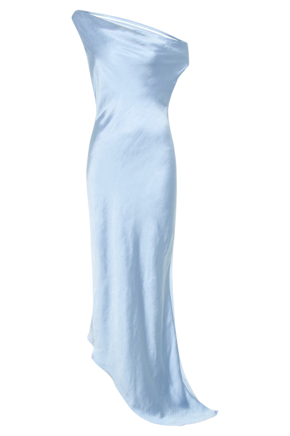 Yvette Slip Maxi Dress With Asymmetrical Hem Cornflower Blue