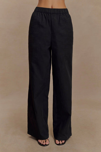 Campbell Cotton Wide Leg Pants Black