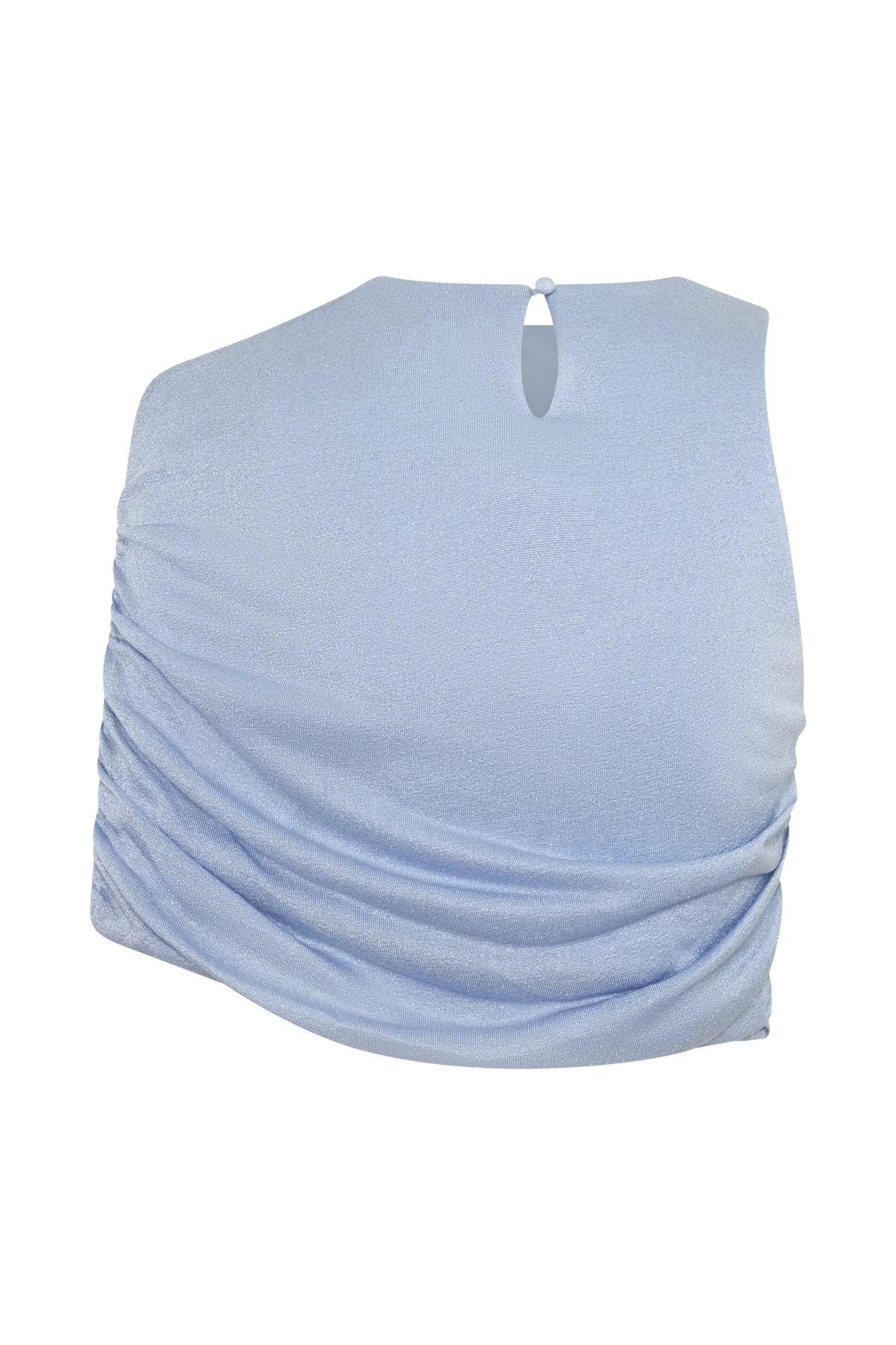 Adrienne One Shoulder Lurex Top Pastel Blue