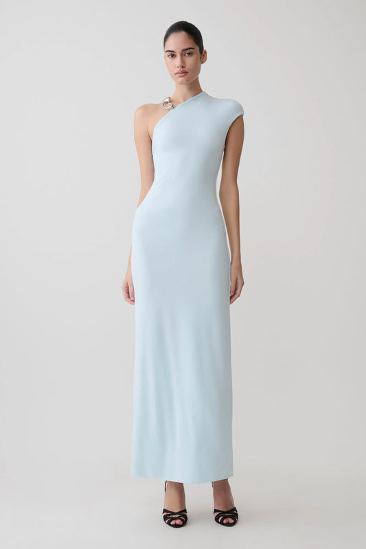 Oden Slinky Maxi Dress With Hardware Sky Blue