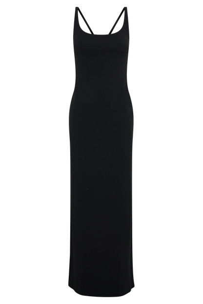 Julian Crepe Strapped Back Maxi Dress Black